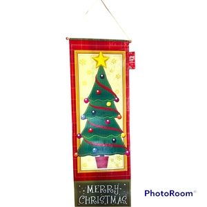 Merry Christmas Tree Hanging Banner 30” x 10”
